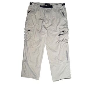 BC Clothing Cargo Pants Fully Lined Belted Khaki Gorpcore Utility Wide Leg 35x27